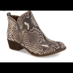 Lucky brand snakeskin booties